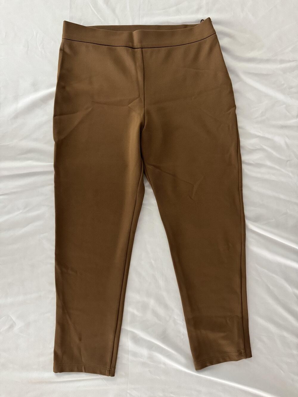 Max Mara Pants Womens Medium Brown Twill Cropped Slim Tapered Leg Tan